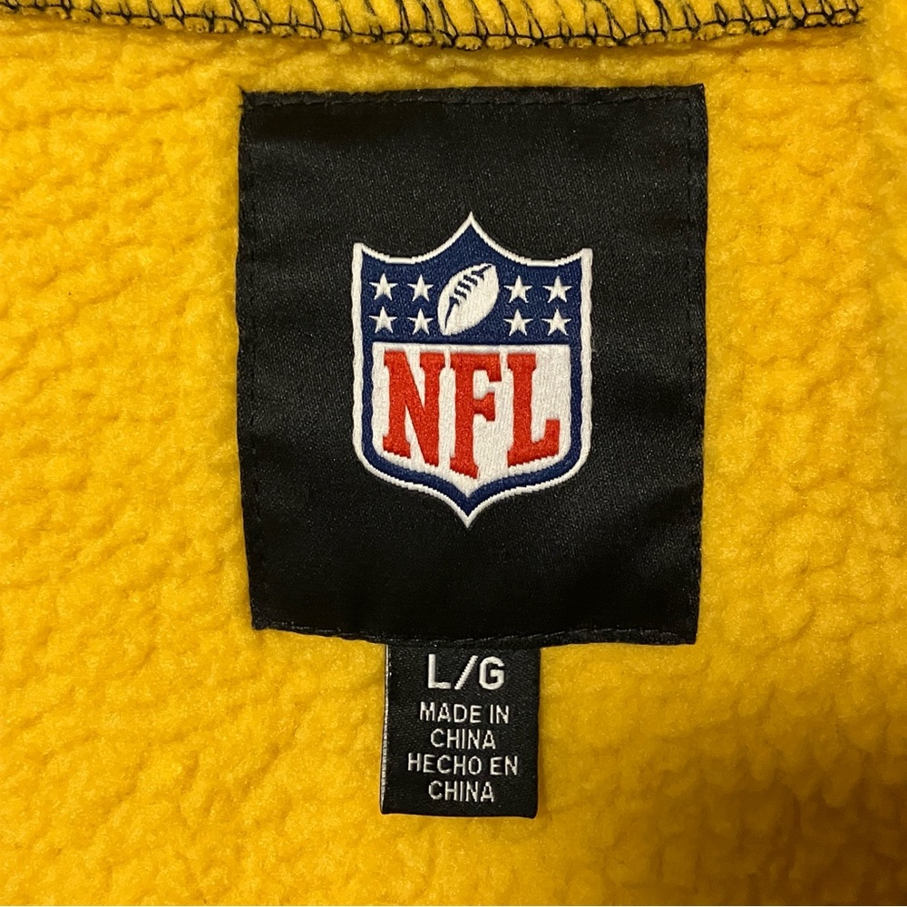 NFL Pittsburgh Steelers Black Hooded Fleece Lined Zip Up Sweatshirt Jacket - Picture 10 of 13
